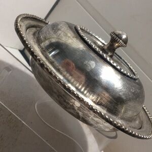 Vintage silver plate butter dish